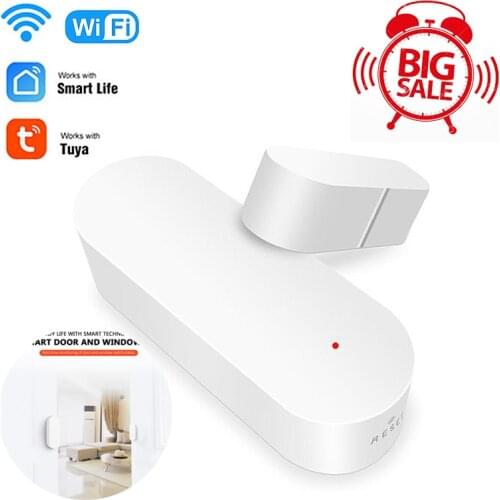 Tuya Smart WiFi Door Sensor Door Open / Closed Detectors Magnetic Switch Window Sensor Home Security Alert Security Alarm