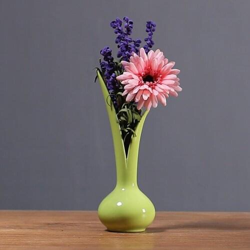 Simple Creative Floral Restaurant Office Desk Simulation Flower Set Ornament Home Decoration Ceramic Small Vase Decoration