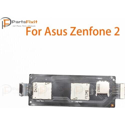 Dual Sim Card Reader Flex Repair Parts for ASUS ZenFone 2 ZE550ML ZE551ML SIM Card Reader Holder Connector Slot Flex Cable Parts