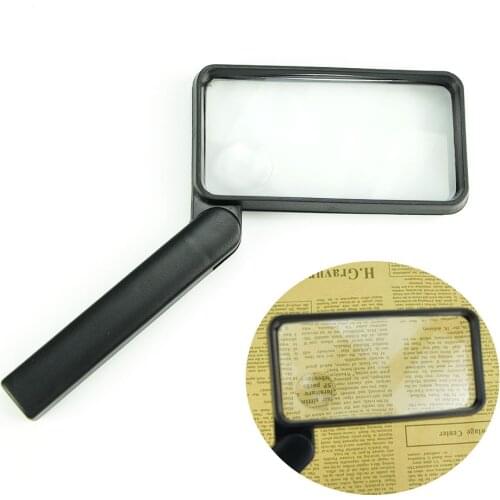 Handheld Folding Magnifying Glass Square Rectangular Lens 3X Portable Magnifying Glass