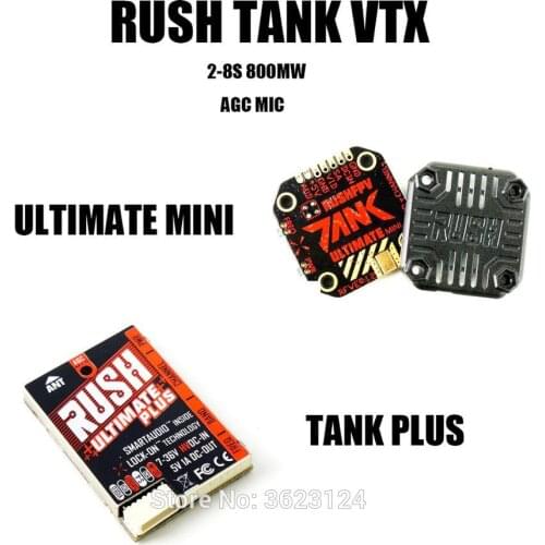 RUSH TANK Ultimate Mini/TANK PLUS VTX 5.8GHz 48CH 2-8s 800mW Video Transmitter Smart Audio AGC MIC FPV Racing Drone