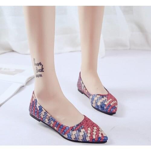 Single Shoes Womens Autumn 2021 New Korean Candy Color Casual Shoes Pointed Toe Flat Shallow Mouth Womens Shoes