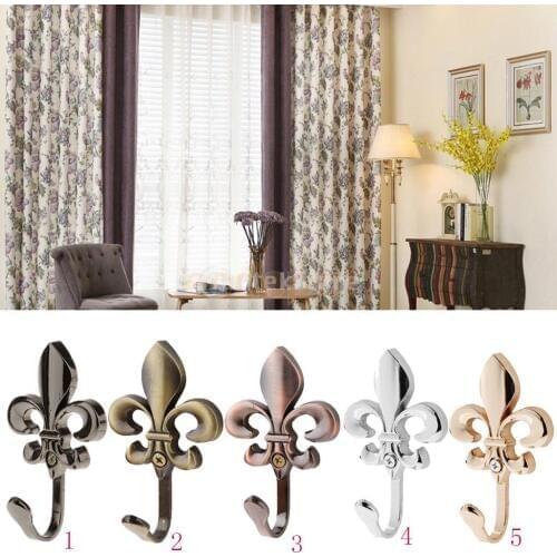 1 Pair of Wall Door Mounted Hook Curtain Coat Hat Clothes Towel Hanger