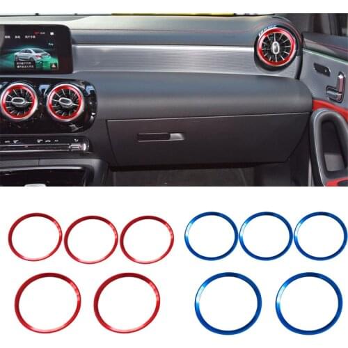 5pcs/set Air Condition Air Vent Outlet Inner Ring Trim sticker For Mercedes Benz A W177 B W247 GLB X247 CLA C118 GLA H247 2020