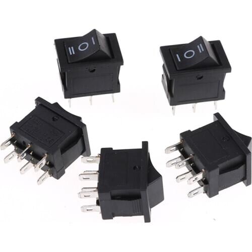 5pcs/lot ON/OFF KCD2 203 6P Boat Rocker Switch 6A/250VAC 10A/125VAC Car Dash Dashboard Truck