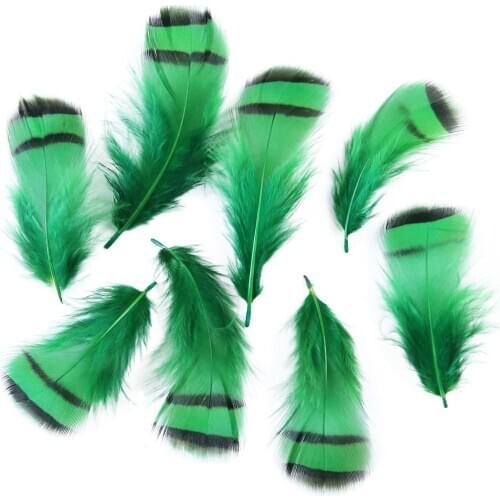 50PCS/Bag Green Pheasant Feathers 3-8cm for Crafts Jewelry Making Decorative Plumes Fishing Fly Tie Material