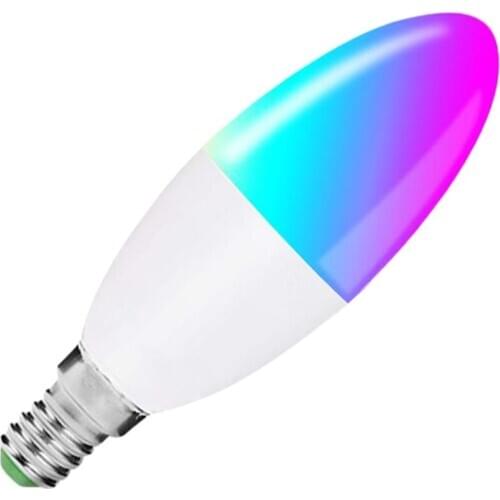 6W Led Lights Decoration E27 Smart WiFi Candle Bulb RGBW Bulb Support For Alexa/Google Home/IFTTT Smart Speaker Voice Control