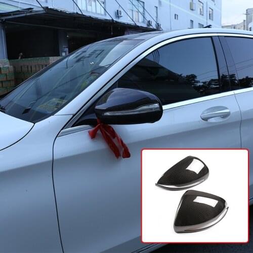 ABS Car Rearview Mirror Cover Trim Accessories For RHD and LHD For Mercedes Benz C W205 E W213 GLC-Class X253 S Class W222 2Pcs