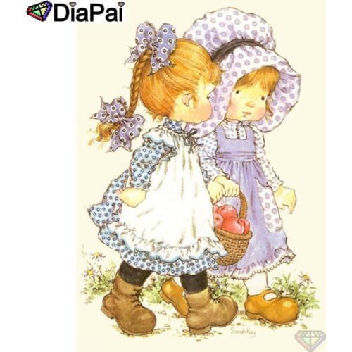 DIAPAI 5D DIY Diamond Painting 100% Full Square/Round Drill "Cartoon girl" Diamond Embroidery Cross Stitch 3D Decor A22555