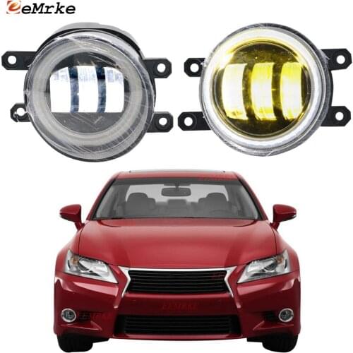 2x Car Fog Lights Cut- Lens Full Led Angel Eye DRL Daylight for Lexus GS L10 GS250 GS350 GS300h GS450h 2012 2013 2014 12015