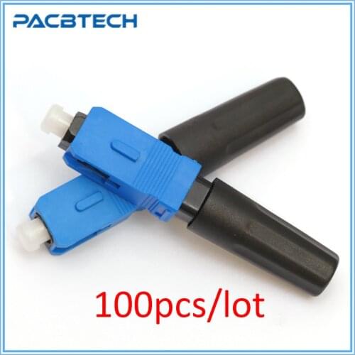 Free shipping! 100PCS FTTH SC UPC 3M Type single-mode fiber optic quick connector SC FTTH Fiber Fast Connector SC PC Connector
