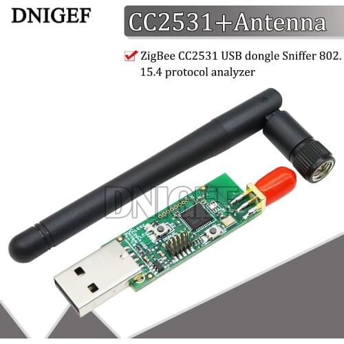 DNIGEF CC2531 Wireless Zigbee Sniffer Bare Board Packet Protocol Analyzer USB Interface Dongle Capture Packet Module +Antenna