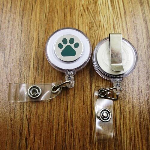 Dog Paw ID Badge Reel for Docter Nurse Teacher Student retractable recoil id badge holder work fun