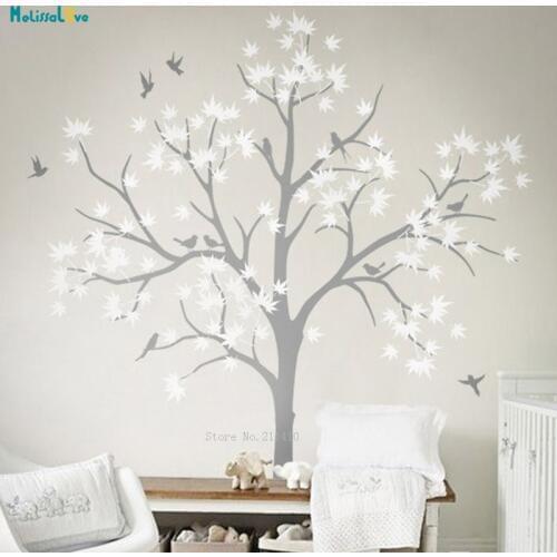 Large Nursery Tree Wall Sticker Home Decoration Custom Colors Decals Nursery Living Room Self-adhesive Art Murals Vinyl YT2422