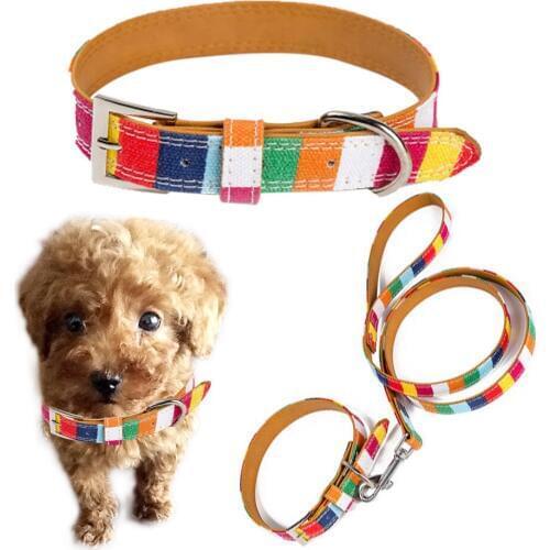 Colorful Dog Collar Para Perro Dog Leash Halsband Hond Correas Perros Obroza Dla Psa Colier Pour Chien Pets Acessorios Supplies