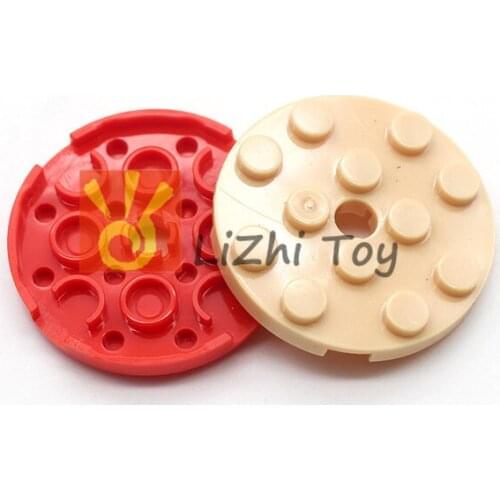 MOC Brick Parts 60474 Plate Round 4 x 4 with Hole Classic Piece Building Block Toy Accessory