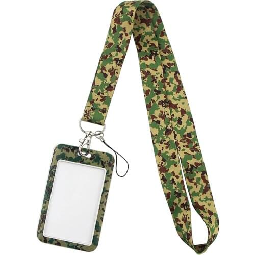 DZ1575 Camouflage Key lanyard Key Chain Personalise Office ID Card Pass Gym Mobile Phone Key Ring Badge Holder Men Jewelry Gifts
