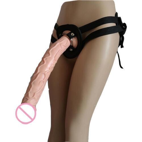 HOWOSEX Long dildos Strap On Dildo suction cup Strapon soft Penis Adjustable Leather Panties Ultra Harness For Lesbian sex toy