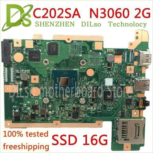 KEFU C202SA For ASUS C202 C202SA Mainboard 2G RAM SSD 16G DDR3L Laptop Motherboard REV2.0 original Test work 100