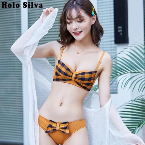 Top Elasticity Sexy Women Underwear Panties Sets Lattice Lovely Push-Up Padded Bathing Suits Floral Striped Solid Print Bra Sets