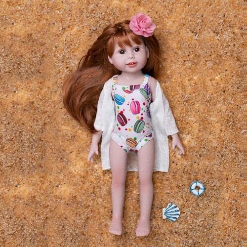 Swimsuit 18 inches Bathing Doll Baby Girl Summer Washable Dolls Beach Girls Sleeping Toy Long Hair for Children Kids Gifts