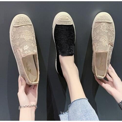 Summer breath mesh platform shoes women slip on soft sole espadrilles flats embroider flowers woven height increasing shoes 2020