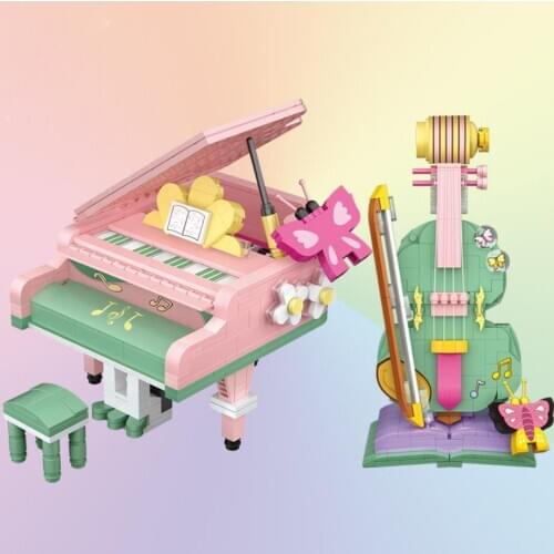 LOZ Musical Instruments mini diamond building block piano violin assemble bricks educational toys for children gifts