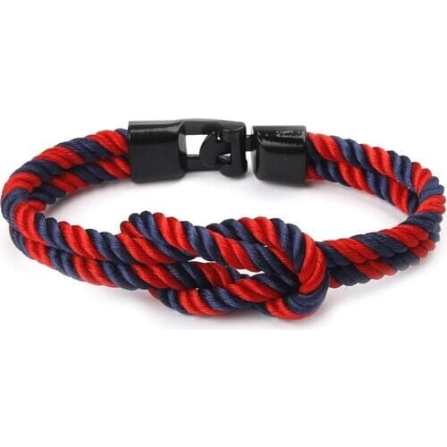 Couples Release Buckle Woven Bracelet Mens Woven Bracelet Dark Blue Bracelet Jewelry