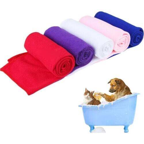 Soft Fast Drying Pet Puppy Dog Cat Microfiber Bath Towel Strong Water Absorption Pet Cleaning Supplies