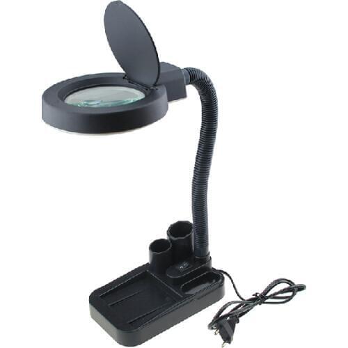 Portable Desktop magnifier with tool box stand with 40 LED light 5X-10X magnifying glass repairing reading medical magnifier