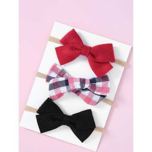 3pcs/lot Girls Nylon Headband Hair Bows Head Band Elastic Bowknot Hairband for Children Kids Toddler Hair Accessories Headwear