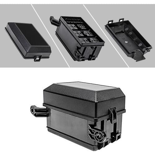 12-Slot Relay Box 6 Relays 6 ATC/ATO Standard Fuses Holder Block with 41pcs Metallic Pins Universal for Automotive and Marine