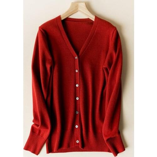 Septass 12 Colors Wool Knitted Cardigans Spring Autumn Cardigan Women Casual Long Sleeve Tops V neck Solid Ladies Sweater Coat