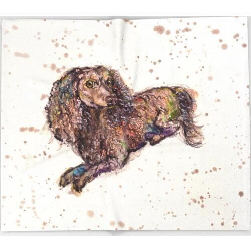 Dachshund Cartoon Throws for Sofa Cute Kids Design Dachshund Dog Blankets Christmas Decorations for Home Custom Blanket