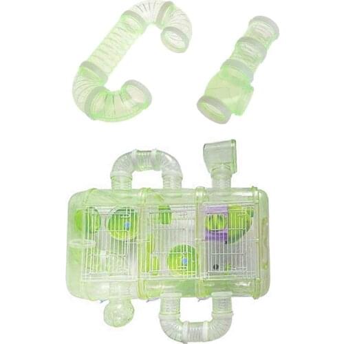 Hamster Tunnel Cage External Pipeline Tunnel Accessories Hamster Cage Small Pet Pipe Line Connected Tunnel Toy Exercise Sports