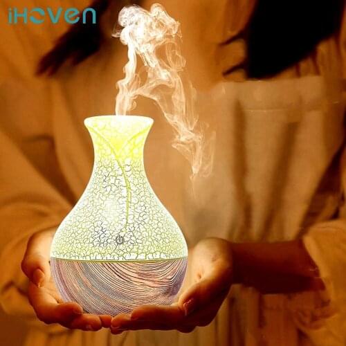 400ML Air Humidifier Aromatherapy Diffuser Ultrasonic Cool Mist Maker Aroma Essential Oil Diffuser with LED Light Home BedRoom