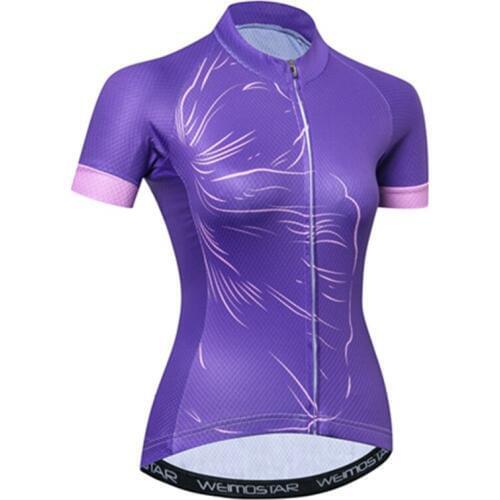 Weimostar Purple Cycling Jersey Girl MTB Bike Jersey Sports summer Short Sleeve Riding Ciclismo Bicycle Jersey Clothing XS-3XL