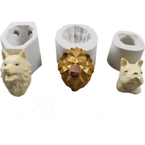 YOMDID Silicone Cake Mold Stereo Dog Lion Head Fondant Cake Mould DIY Mousse Cake Chocolate Decor Molds Kitchen Baking Tools