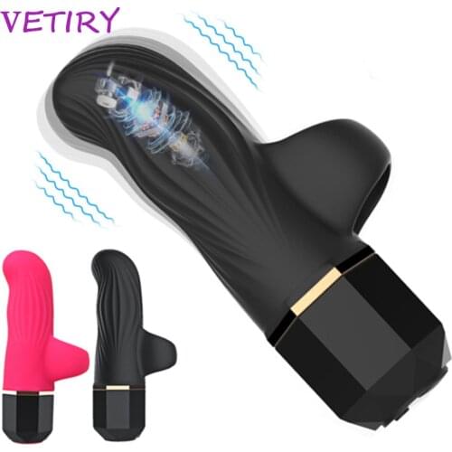 VETIRY Finger Vibrator 12 Speed Dildo Vibrator Sex Toys for Women Female Masturbation Nipple Labia Massage Clitoris Stimultor