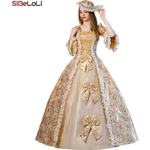 Victorian Rococo Baroque Marie Antoinette Ball Dresses 18th Century Renaissance Historical Period Theatre Dress Gown for Women