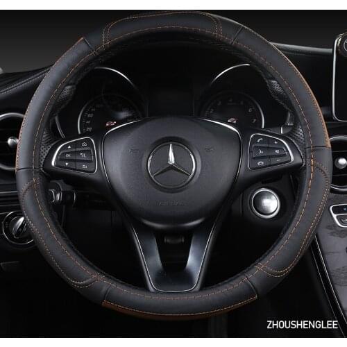ZHOUSHENGLEE Microfiber Leather Car Steering Wheel Cover For Suzuki Vitara Swift Jimny SX4 S Cross Dzire Celerio Ertiga APV