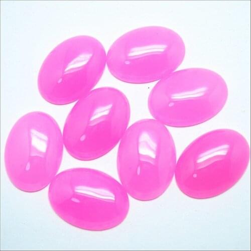10pcs Blue jadee beads stone cabochons for women bracelet making accessories jewelry findings size 15x20mm 18x25mm oval shapes