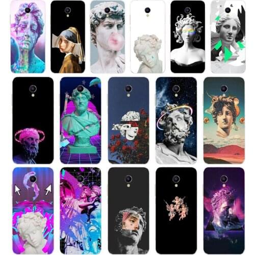 11Alternative statue art Popular gift Soft Silicone Tpu Cover phone Case for Meizu M5 M5C M5S M6 M6T M6C M6 Note Case