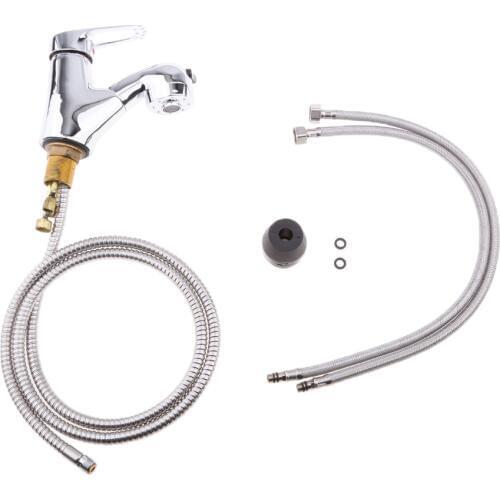 2 in 1 Chrome Rain Water Shower Head Wash Basin Faucet for RV Caravan