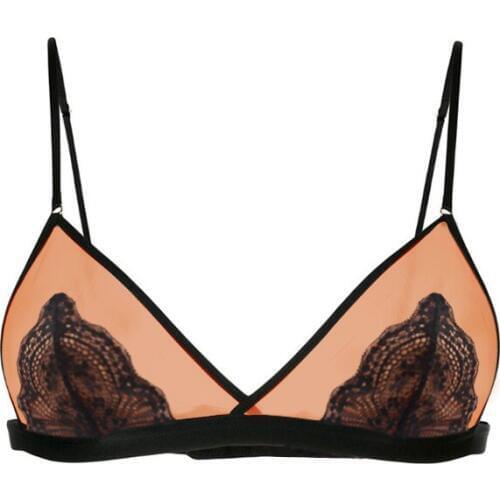 2020 Sexy Floral dentelle Patchwork Ladies Bralette ultra-mince Transparent dames Bustier sans fil fermeture femmes brassiere