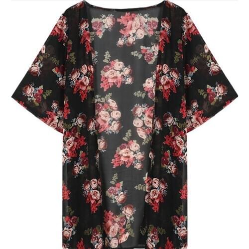 2021 New Beach Cover Up Floral Swimwear Ladies Pareo Beach Cape Sun Bath Beach Wear Dress Chiffon Swimwear Women Swimsuit