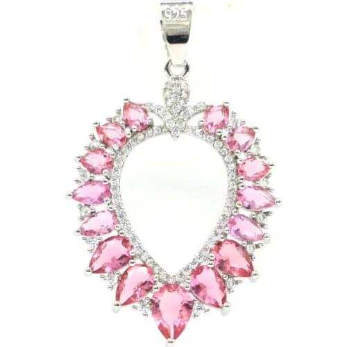 34x27mm New Statement Silver Pendant Created Multi Color Garnet Violet Tanzanite Peridot For Ladies Silver Pendant