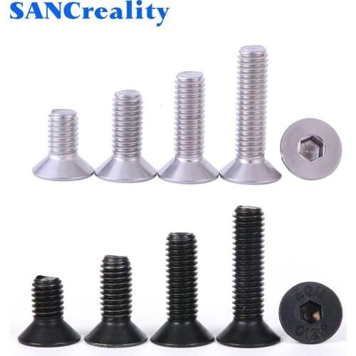 5-50pcs Allen Key Head Din7991 M2 M2.5 M3 M4 M5 M6 Stainless Steel 304 Or Black Hex Socket Flat Countersunk Head Screw