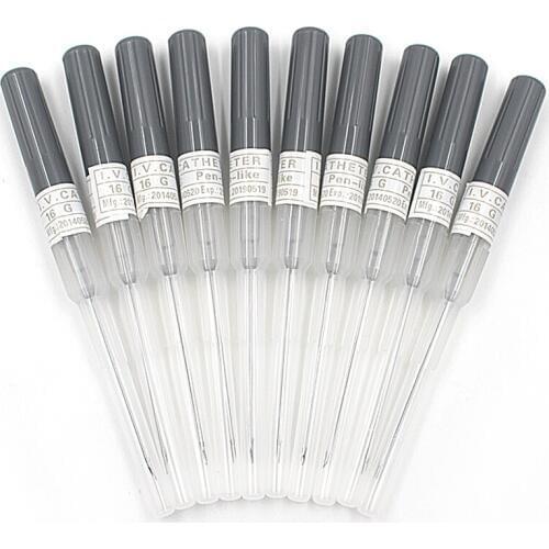 50PC Pro Sterilized Body tattoo Piercing Needles I.V Catheter 16G Gauge sewing needles free shipping