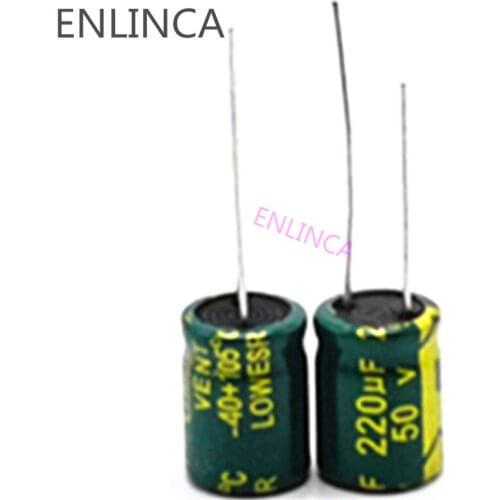 110pcs/lot high frequency low impedance 50V 220UF aluminum electrolytic capacitor size 8*12mm 220UF 50V 20